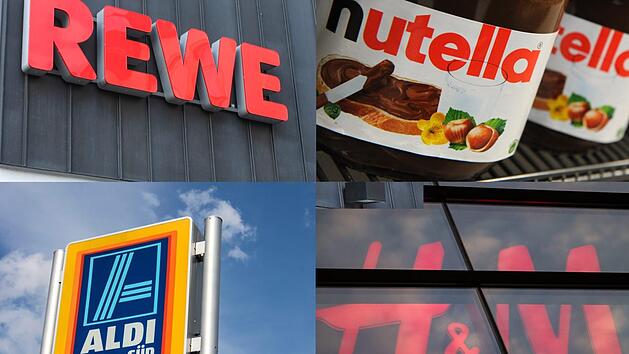 Was steckt hinter den Abkürzungen von Markennamen wie Rewe, Aldi, H&M und Co.? Wir verraten es euch. Fotos: Marijan Murat/dpa, Marcus Brandt/dpa, Christopher Schulz (2), Collage: inFranken.de