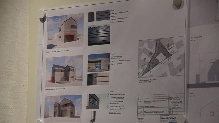 Die erste Entwurfsplanung für die Sanierung der Feuerwehrhauses in Weisbrunn: Das Haus und der umgebende Dorfplatz werden die nächste Dorferneuerungsmaßnahme in dem Stadtteil.Sabine Weinbeer
