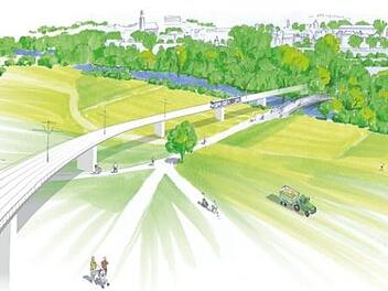 Auch die Regnitzquerung der Stub ist Thema der Suche nach der optimalen Trasse. Visualisierung: ZV Stub