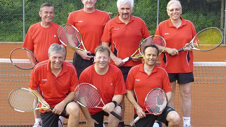 Die Burghaiger Herren 50 steigen in die Bezirksliga auf. Hinten, von links: Reinhard Sauer, Jürgen Frank, Reimund Stenglein, Klaus-Dieter Beier. Vorne, von links: Udo Albrecht, Norbert Petrich, Jens Kramarczyk. Es fehlen: Dusan Porubsky und Thomas Hoffmann. Foto: privat
