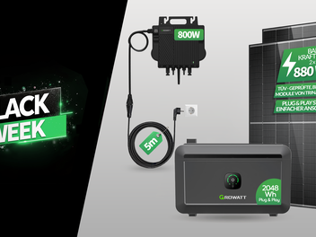 Den Growatt NOAH 2000 bekommen Kunden von ACTEC auch im Balkonkraftwerk-Set - mit dem Code gehen nochmal 100 Euro ab.