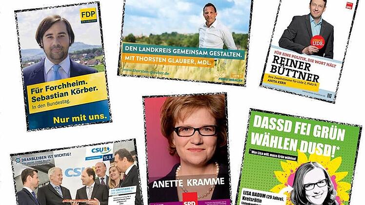 Vorhang auf für die fränkischen Wahlplakate. Grafik: Michael Beetz