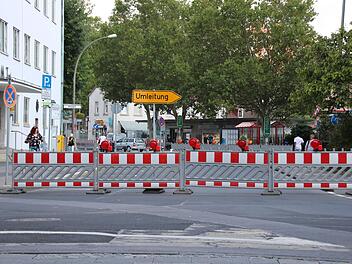 Noch rund drei Wochen ist der untere Teil der Münchner Straße in Bad Kissingen gesperrt.Ralf Ruppert