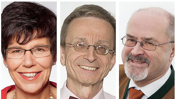 Der Streit geht weiter: Wolfram Salzer (Mitte) meint, dass weder J&uuml;rgen H. Heike (rechts) noch Susann Biedefeld (links) richtige Ansprechpartner sind, um eine &Auml;nderung des Kommunalabgabengesetzes auf bayerischer Ebene voran zu treiben.