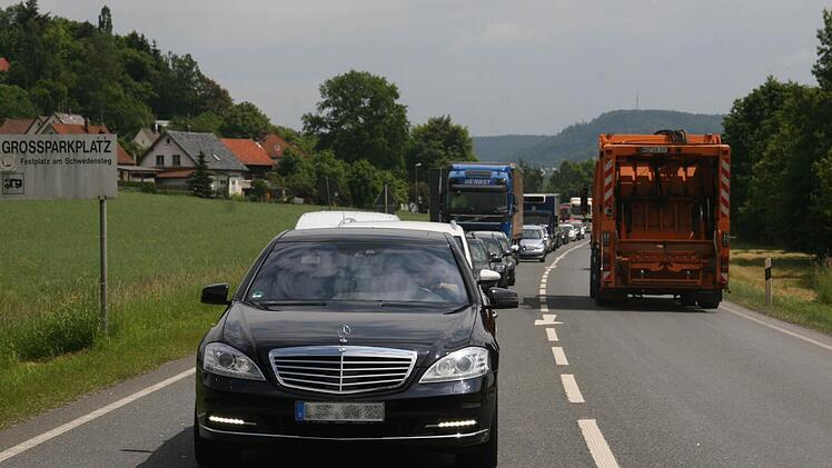 Die Baustelle bei Seidenhof führt derzeit zu Riesenstaus. Fotos: Sonja Adam