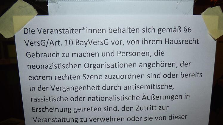 Hinweis der Veranstalter Foto: Thomas Weichert