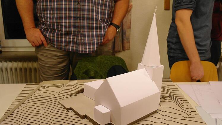 Die geplante Ansicht der Kirche in Motten vom Kindergarten aus. Foto: Stephanie Elm