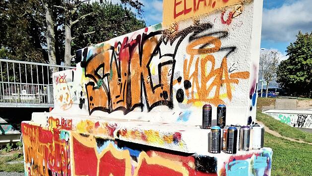 Zwei junge Kulmbacher haben im Workshop dieses Graffiti geschaffen.