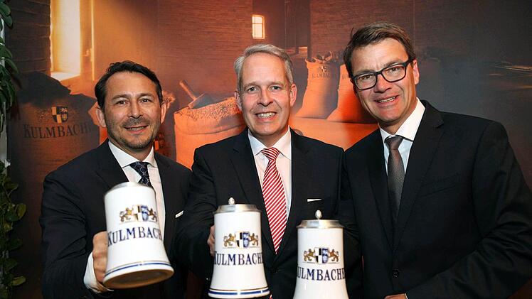 Jörg Lehmann (rechts) verlässt Ende des Monats den Vorstand der Kulmbacher Brauerei. Die beiden anderen Vorstände Markus Stodden (Mitte) und Otto Zejmon übernehmen seine Aufgaben mit.Archiv/Kulmbacher Brauerei