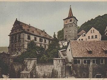Historische Ansicht des Roten Turms und des Langheimer Amtshofs. Foto: Archiv Stephan Tiroch