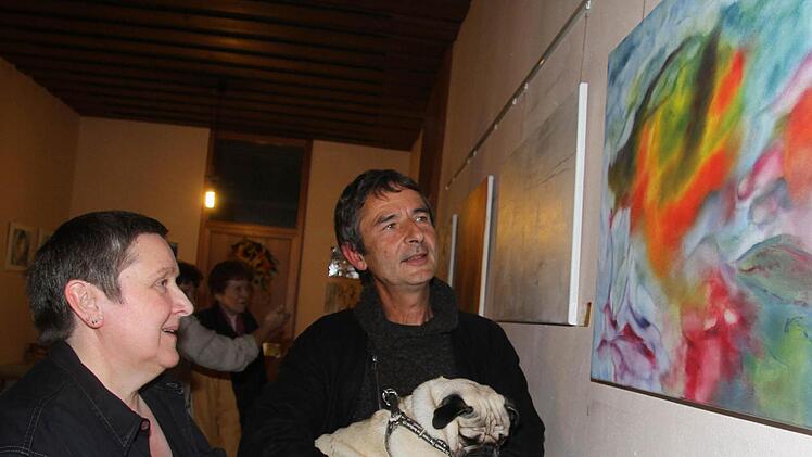 Luitgard Utz und Martin Ludwig bei der Vernissage im Stadtsteinacher Rathaus. Foto: Sonja Adam