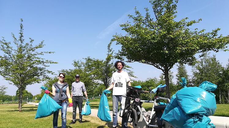 Viel Unrat haben Florian Schlund und Co. am Sonntag wieder aus dem Erba-Park gesammelt.  Foto: privat