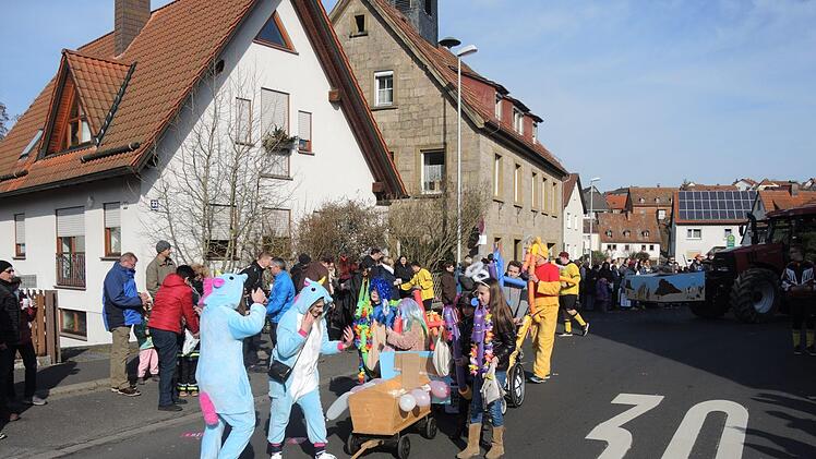 Faschingsumzug in Hausen. Bernd Czelustek