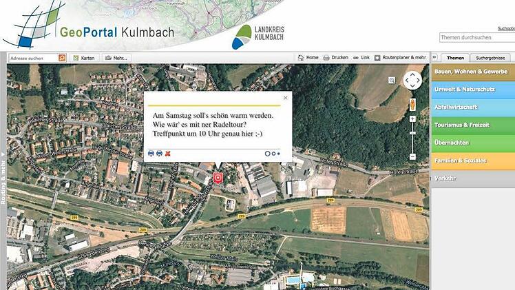 Verabreden leicht gemacht: Mit Termin und Treffpunkt kann der Lageplan per Mail verschickt werden.
