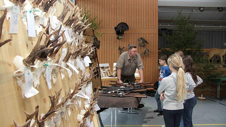 Neben Ghörnen wurden auch Jagdwaffen gezeigt. Foto: Richard Sänger