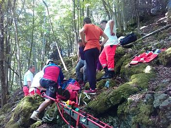 Die Bergwacht beim Einsatz am R&ouml;thelfels Foto: Bergwacht Forchheim
