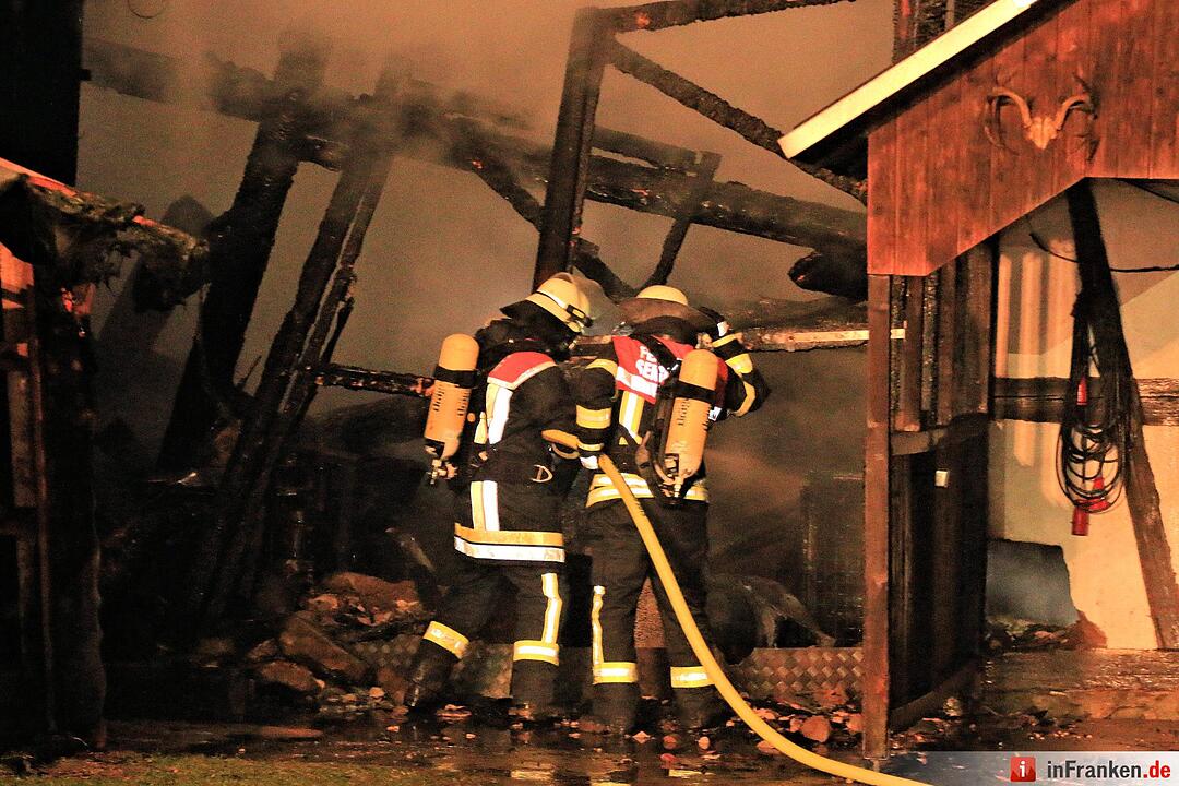 Großeinsatz: Scheunenbrand in Seigendorf