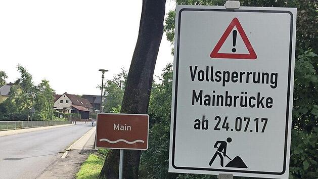 Die Mainbr&uuml;cke wird saniert und f&uuml;r rund drei Monate gesperrt. Foto: J&uuml;rgen G&auml;rtner