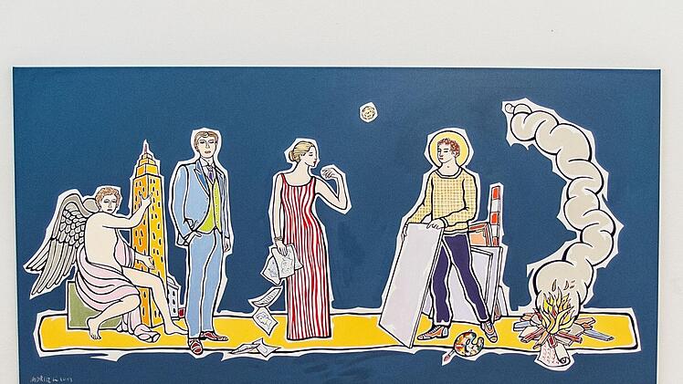 Moritz Götze: "Besuch im ATelier", Öl auf LEinwand, 2013, derzeit zu sehen im Kunstverein CoburgFoto: Jochen Berger