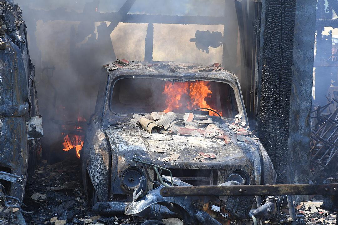 Scheunenbrand bei Memmelsdorf im Landkreis Bamberg