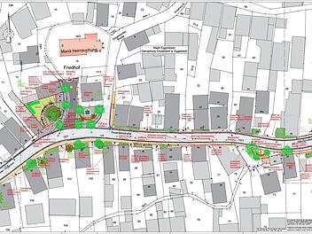 Planskizze für die Dorferneuerung in Drosendorf Grafik: Ingenieurbüro Weyrauther