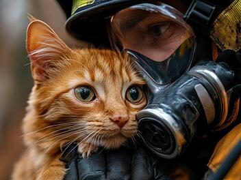Symbolbild: Katze, Feuerwehr