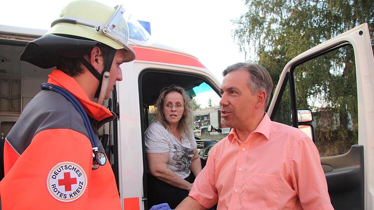 Szenen unangekündigten Übung der Feuerwehren Weisendorf und Großenseebach am Donnerstag, 20. September. Foto: Richard Sänger