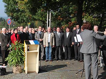 Mit einer Gedenkveranstaltung wurde in Kulmbach der Tag der Deutschen Einheit gefeiert. Foto: Stephan Stöckel