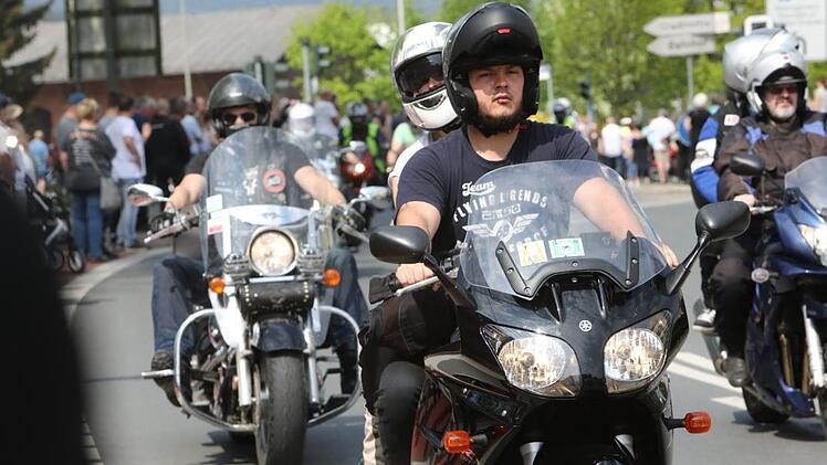 Der Motorrad-Korso zur Sternfahrt 2018. Foto: Barbara Herbst