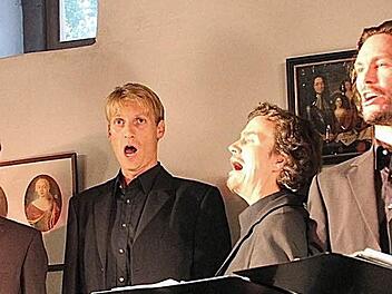 Martin Lattke, Frank Ozimek, Wolfram Lattke und Daniel Knauft (v.l.) verleihen der Gruppe "amacord" ihre Stimme. Foto: Gerd Schaar