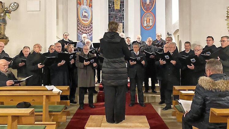 Der Landkreis-Männerchor bei seinem Auftritt
