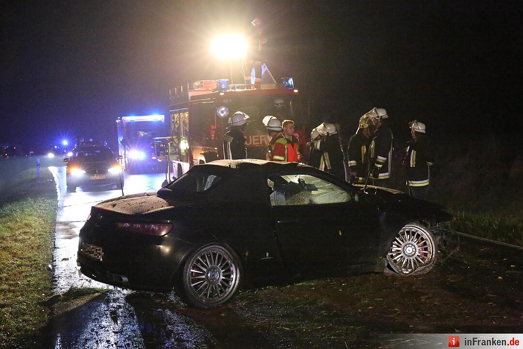 Alfa schleudert im Kreis Hof gegen Bäume