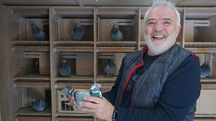 Der Oberelsbacher Paul Wethmüller ist ein begeisterter und  leidenschaftlicher Brieftaubenzüchter. Fotos: Marion Eckert