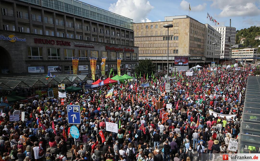 Demonstration gegen die Handelsabkommen