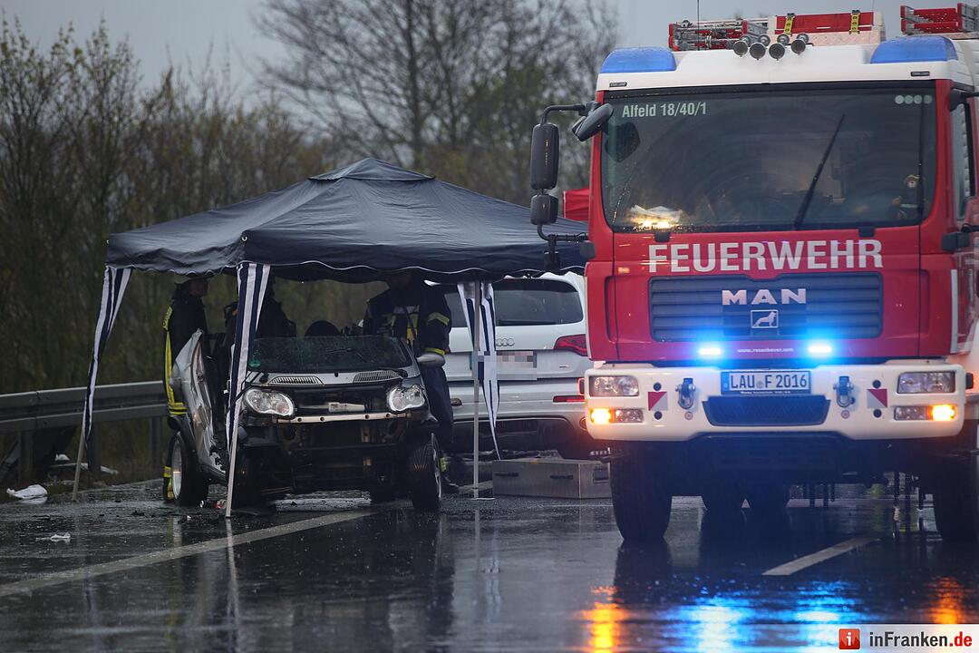 Hagel-Unwetter lšst Massenunfall aus: Autos kollidieren auf der A6 - Acht verletzte Personen, davon drei schwer