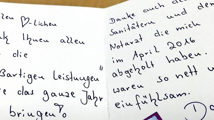 Motivierend: Eine Frau bedankte sich beim Roten Kreuz für die Hilfe.