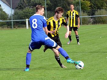 Im ersten Spiel unter dem neuen Trainer Markus Schock gelang der DJK Wimmelbach (gelb-schwarze Trikots) am Sonntag gleich ein 4:1-Sieg gegen den FC Dormitz. Foto: herzopress