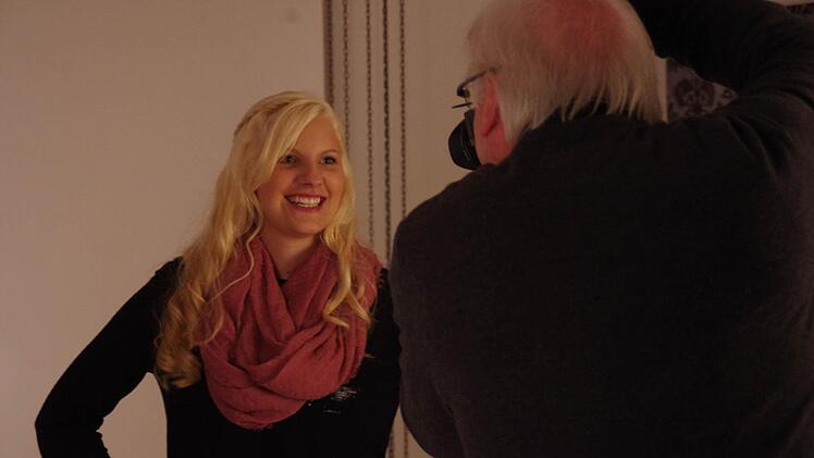 Fotoshooting mit Kronachs neuem Christkind. Foto: Marco Meißner