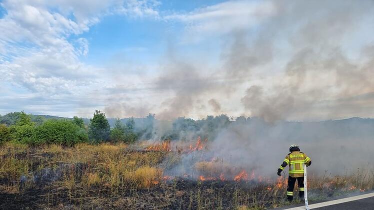 A73: Feuerwehr l&ouml;scht Fl&auml;chenbrand