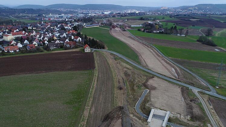 Umgehung Melkendorf - die Baustelle von oben. Luftbild: Ingo Bär
