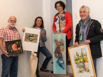 Die Künstler Anton Wittner, Ursula Hahner-Weidinger, Claudia Schimmel-Werb, Manfred Göb. Foto: Björn Hein