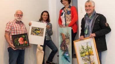 Die Künstler Anton Wittner, Ursula Hahner-Weidinger, Claudia Schimmel-Werb, Manfred Göb. Foto: Björn Hein