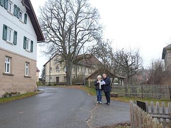 Die Gemeinde Stockheim wird parallel zur einfachen Dorferneuerung in Reitsch nun auch für den Ortsteil Haig die einfache Dorferneuerung in Angriff nehmen. Dies will man in Zusammenarbeit mit dem Amt für ländliche Entwicklung forcieren. Bürgermeister Rainer Detsch (rechts), hier im Gespräch mit Anwohnerin Irmgard Zehnter, ist zuversichtlich, schon nächstes Jahr in konkrete Planungen eintreten zu können. Foto: K.-H. Hofmann