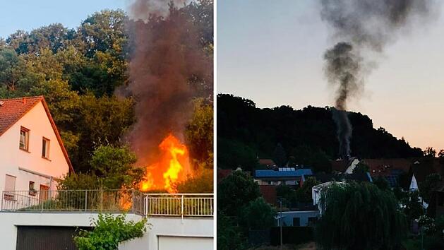 Hallstadt: Schwarze Rauchwolke &uuml;ber Hallstadt - Brand verursacht "massive Rauchentwicklung"