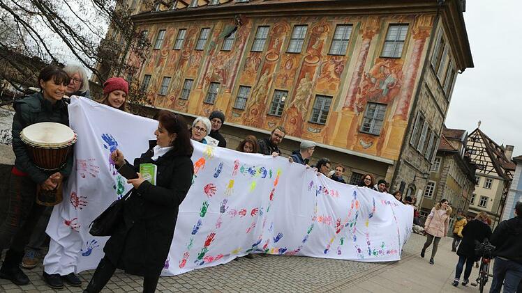 Demonstration in Bamberg am Internationalen Tag gegen Rassismus. Foto: Barbara Herbst