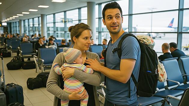 Mit dem Baby am Flughafen