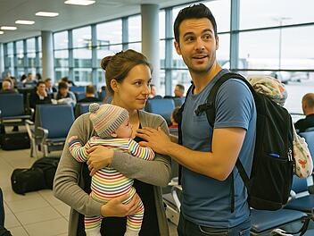 Mit dem Baby am Flughafen