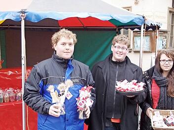 Philipp Kiesel, Tobias Hegemann und Kimberly Parente vom Jugendbeirat Bad Kissingen sammelten für Kinder und Jugendliche. Foto: Klaus Werner