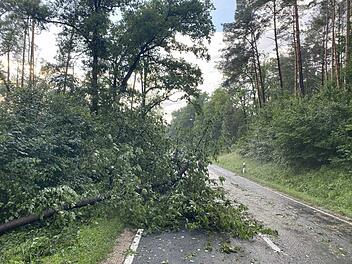 Ein schweres Gewitter wütete am Dienstag (22.06.2021) im Landkreis Forchheim.