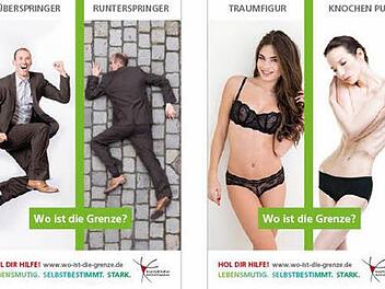 Mit der Plakataktion "Wo ist die Grenze?" wollen die mittelfränkischen Bezirkskliniken gegen die Stigmatisierung von psychischen Erkrankungen kämpfen. Foto: PR